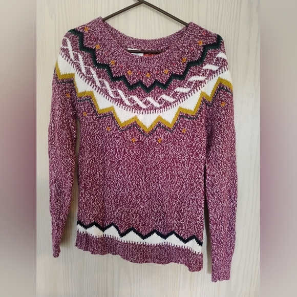 Old Navy Sweaters - Old Navy Women's Sweater - Purple and Yellow Pattern